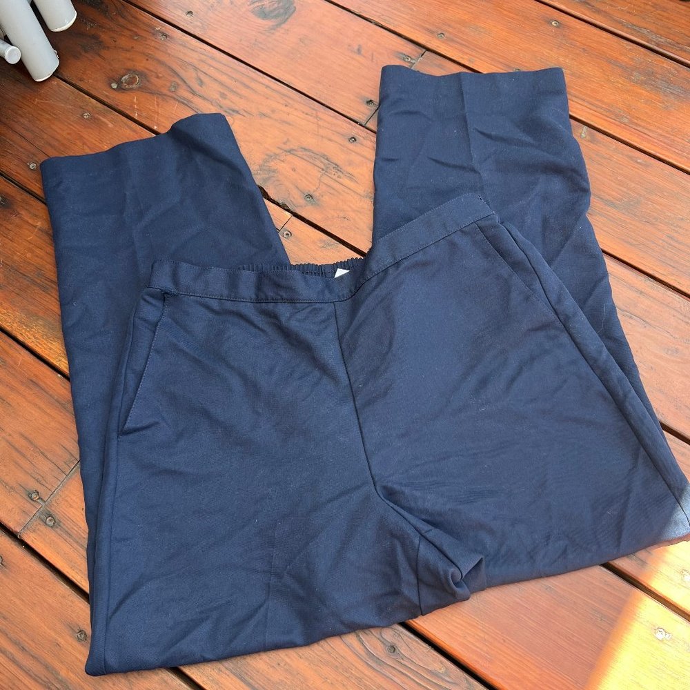 Alfred Dunner Dark Blue Pull-On Elastic Waistband Pants